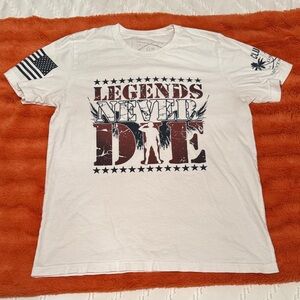 Legends Never Die Men's Short Sleeve Graphic Tee - White